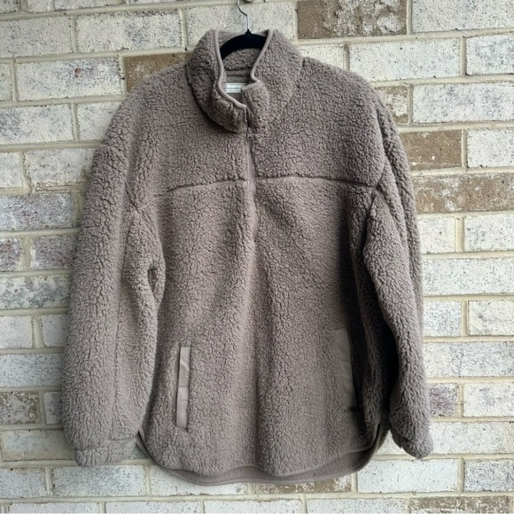 Abercrombie & Fitch zip up teddy bear pullover / jacket / Sherpa jacket xl